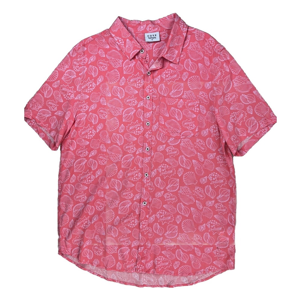 Cove Australian Co Men's Button Up‎ Shirt SZ XL Coral Aloha Hawaiian Tropical